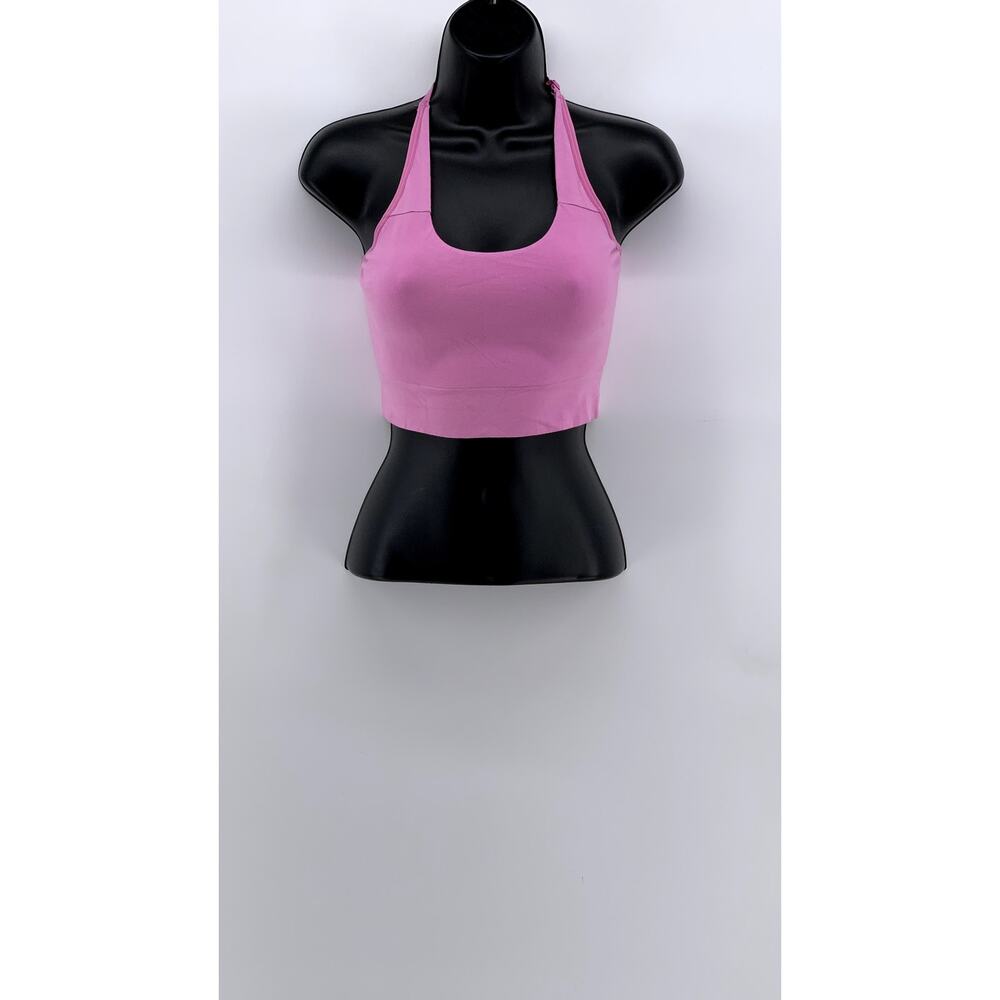 AUDEN Women's Light Pink Scoop-Neck Halter Crop Top SZ S